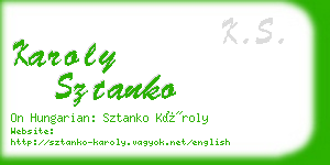 karoly sztanko business card